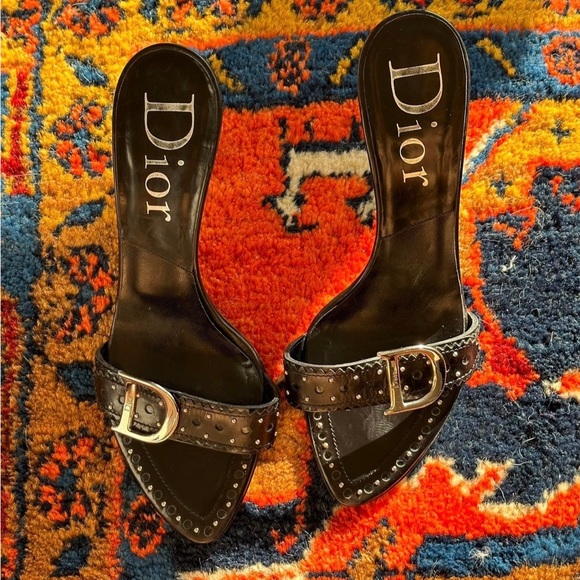 Authentic Dior Sandals Black Leather - Picture 2 of 5